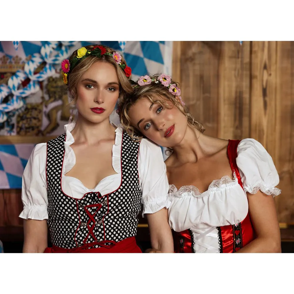 Rode Dirndl Jurk Oktoberfest Grijs Frau - Image 6