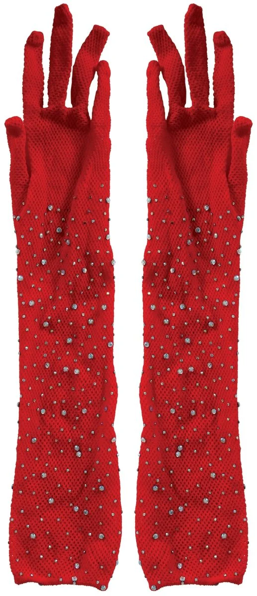 Rode Handschoenen Glitters 30cm - Image 3