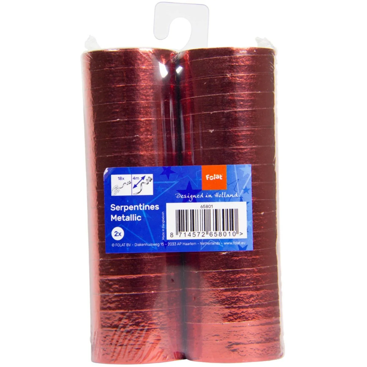 Rode Serpentines Metallic 4m 18 ringen 2st - Image 3