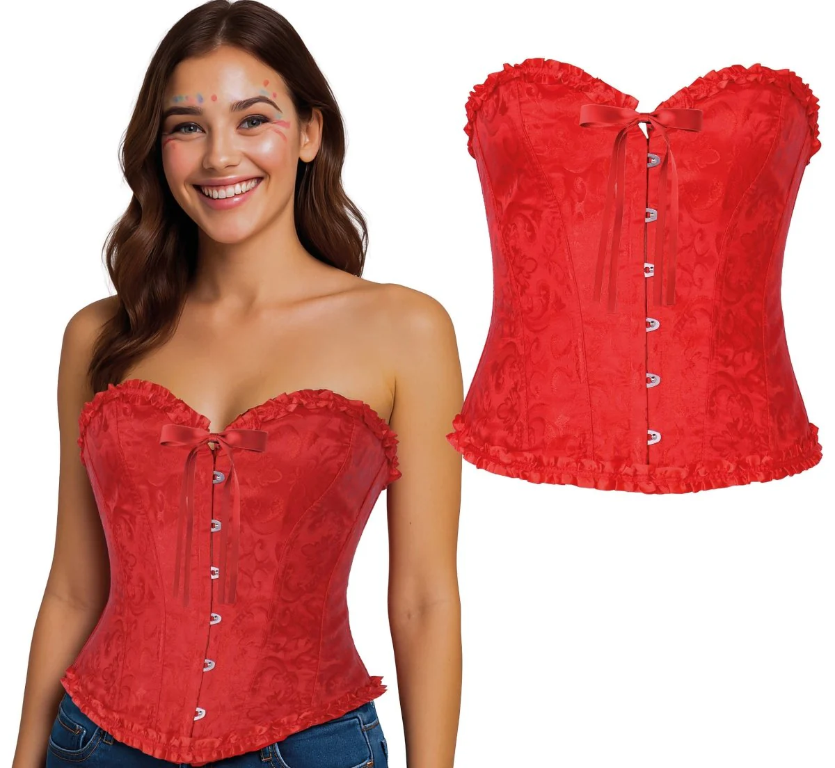 Rood Corset Dames Kant