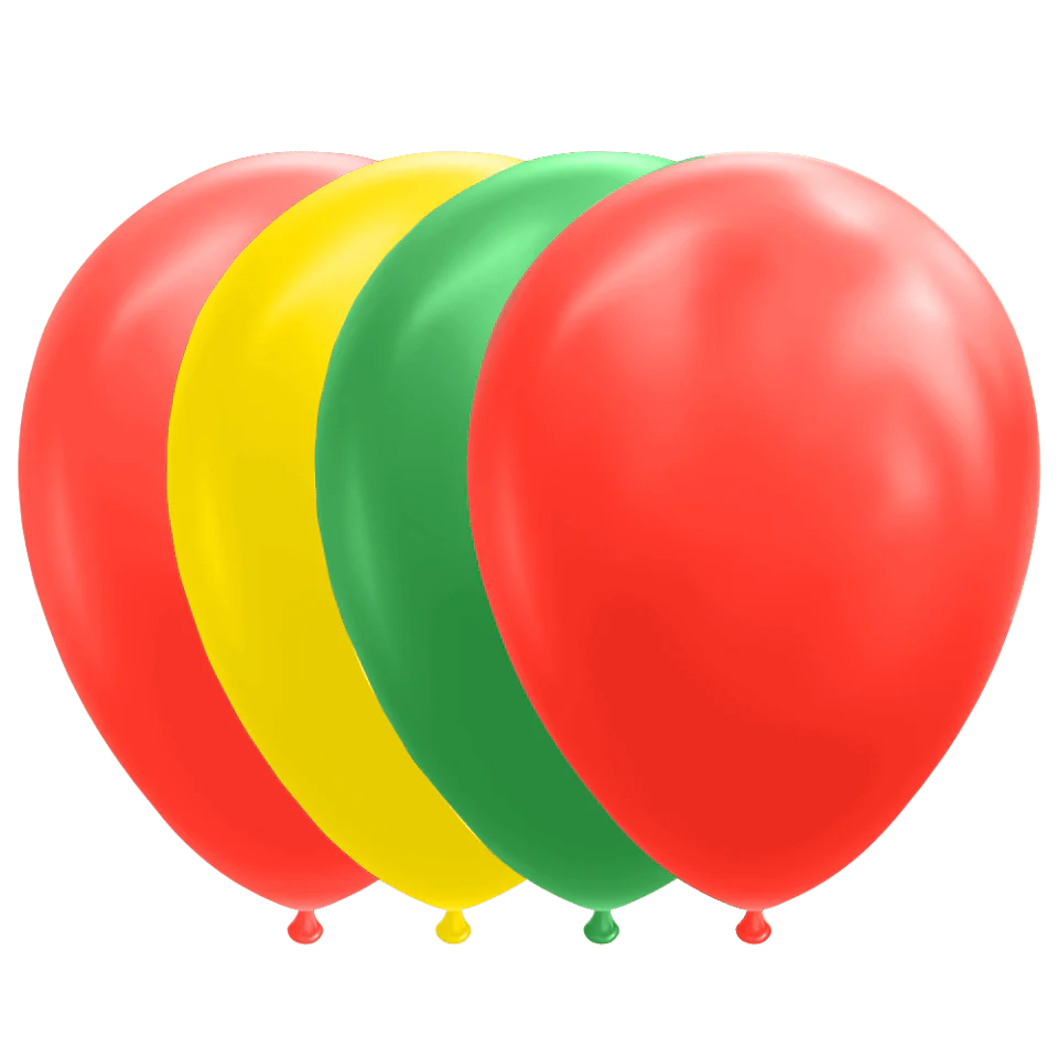 Rood Groen Gele Ballonnen 30cm 100st