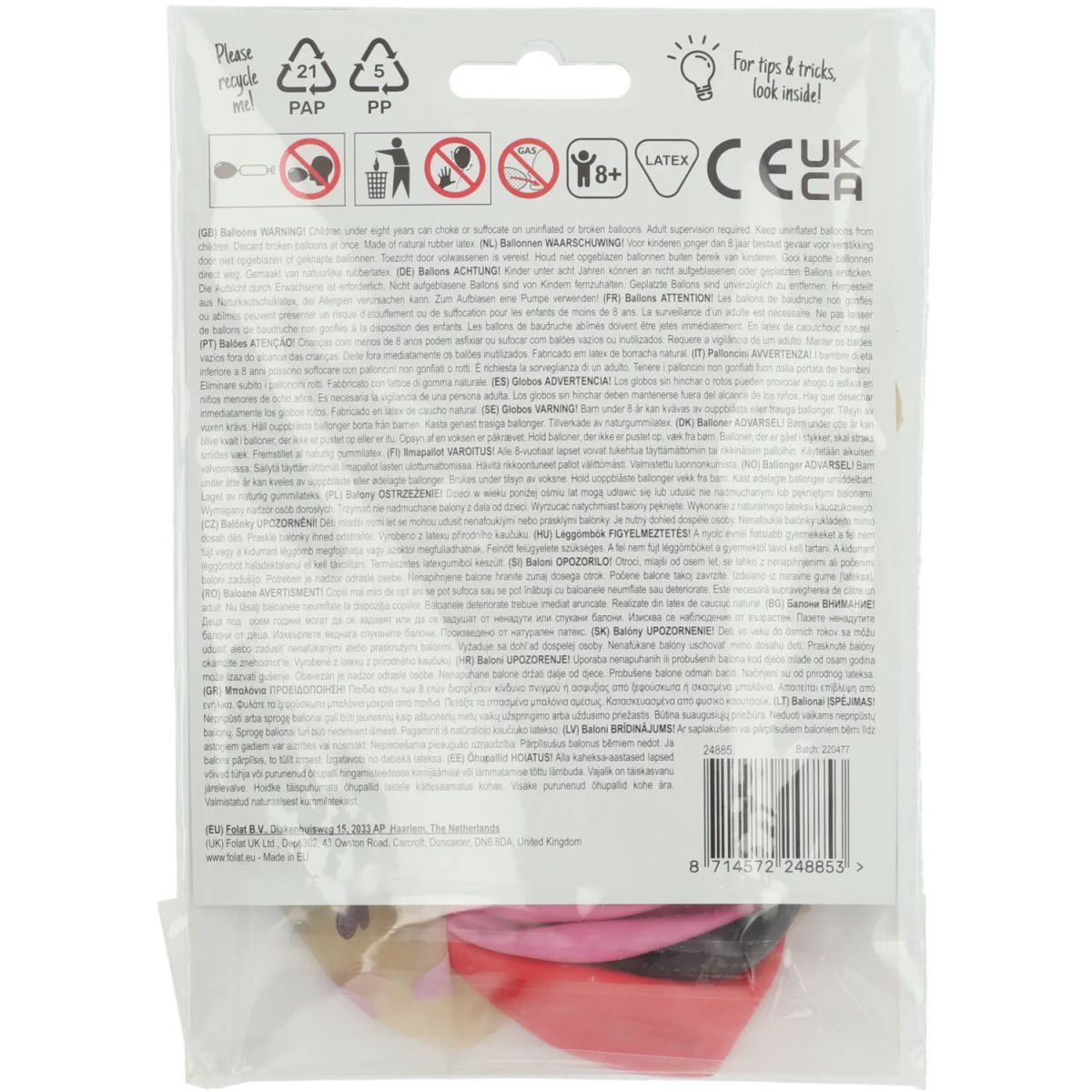 Rood Roze Ballonnen Love You! 33cm 6st - Image 4