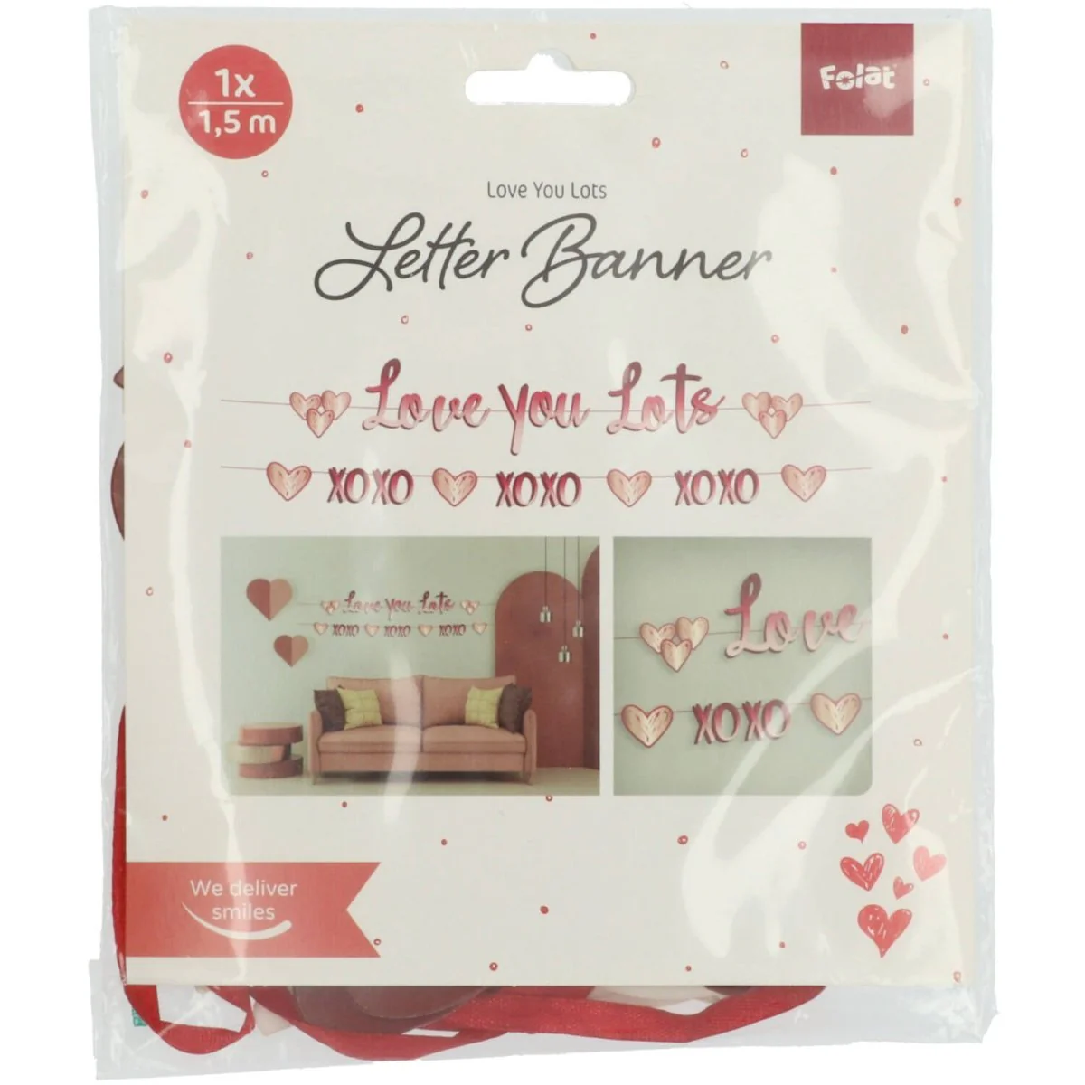 Rood Roze Letterslinger Love You Lots 1,50m 2st - Image 3
