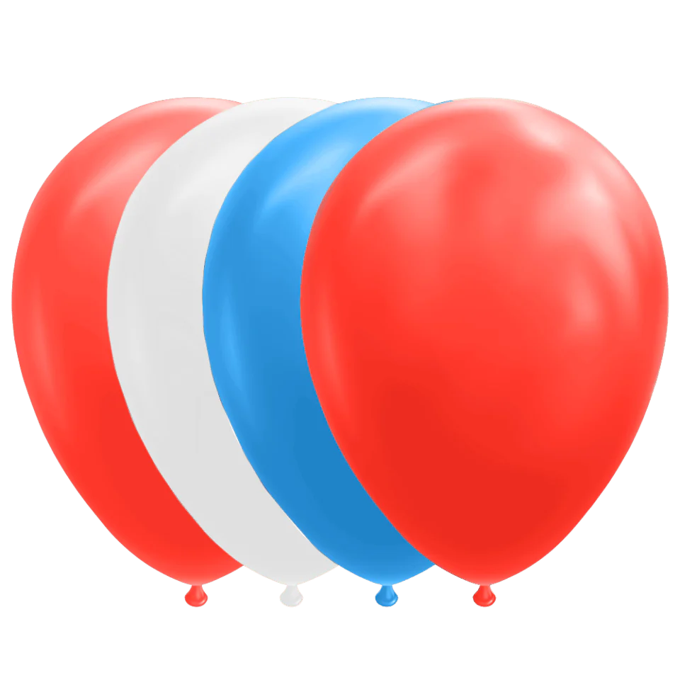 Rood Wit Blauwe Ballonnen 30cm 10st