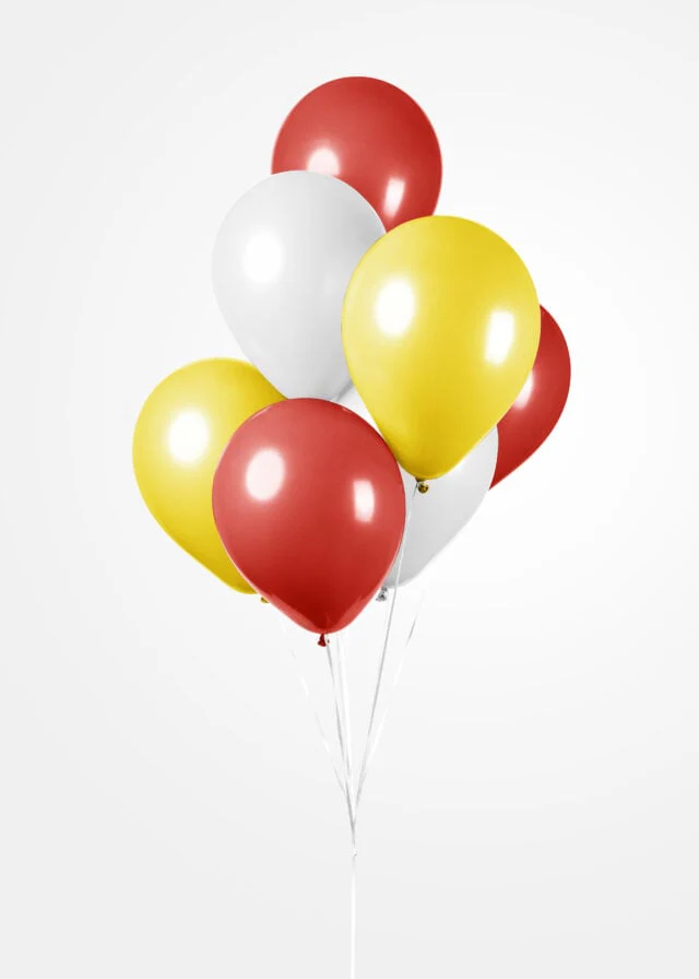 Rood Wit Gele Ballonnen 30cm 10st - Image 3