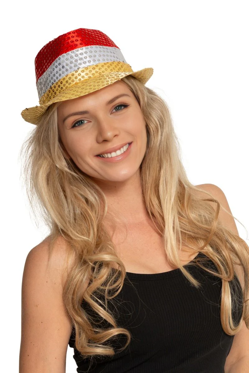 Rood Wit Gele Hoed Pailletten Met Licht - Image 3