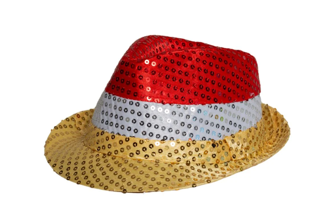 Rood Wit Gele Hoed Pailletten Met Licht - Image 5
