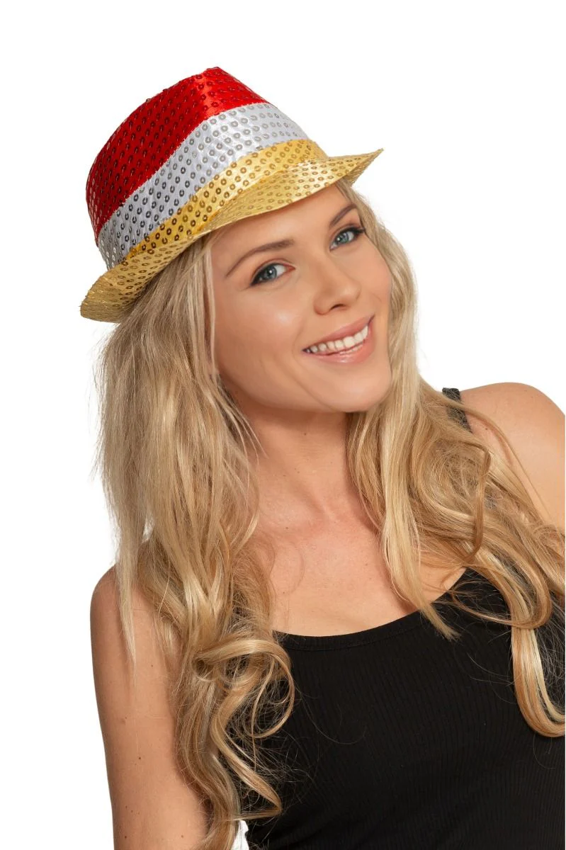 Rood Wit Gele Hoed Pailletten Met Licht - Image 6