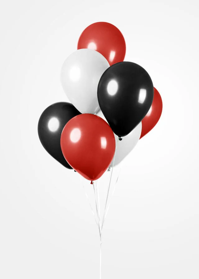Rood Wit Zwarte Ballonnen 30cm 10st - Image 3
