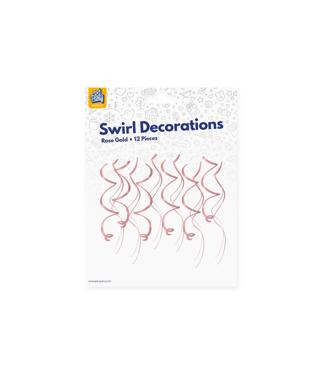Rose Gouden Hangdecoratie Swirls 12st - Image 2