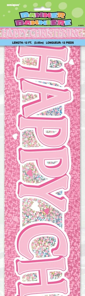 Roze Banner Happy Christening 3,65m - Image 3