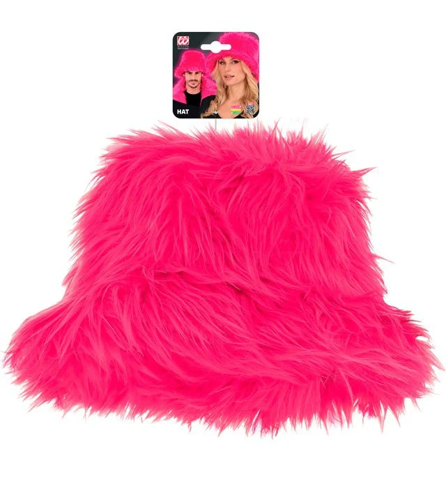 Roze Bucket Hat Pluche - Image 2
