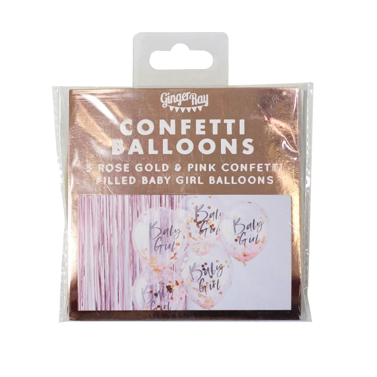 Roze Confetti Ballonnen Baby Girl 30cm 5st - Image 4