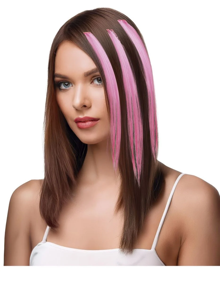 Roze Hair Extension 50cm 3st - Image 2