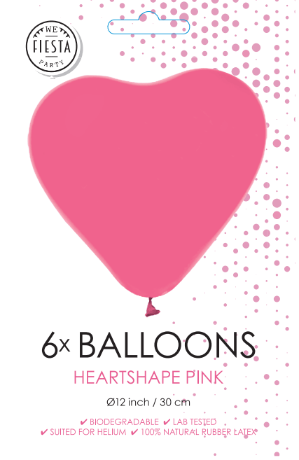 Roze Hartjes Ballonnen 30cm 6st - Image 2