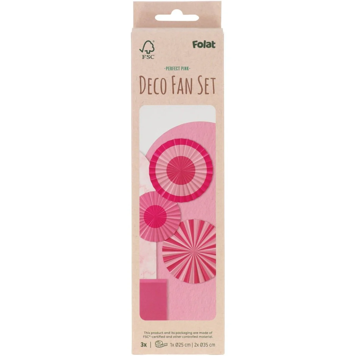 Roze Papieren Waaiers 35cm 3st - Image 5