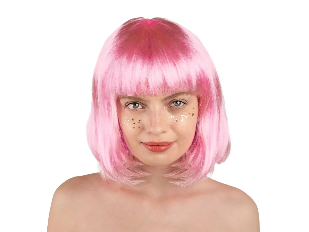 Roze Pruik Bob Met Pony