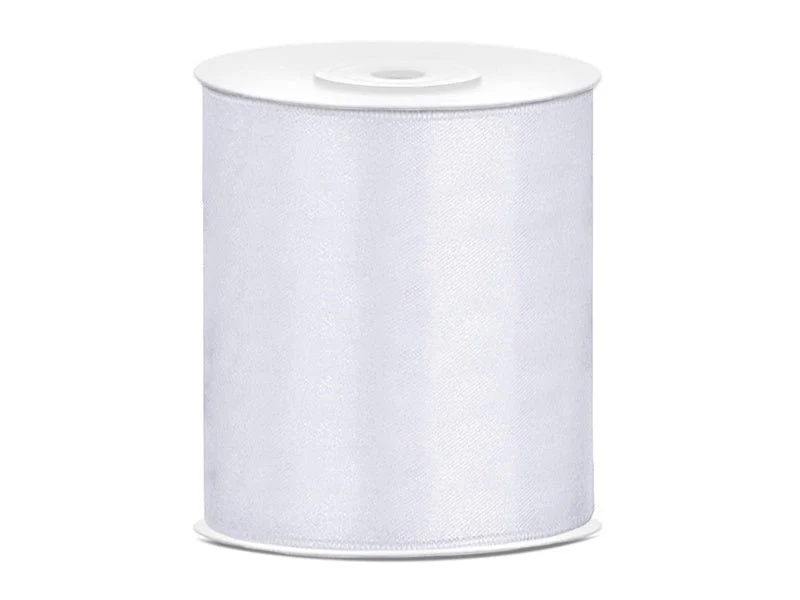 Satijn Lint Wit 100mm 25m