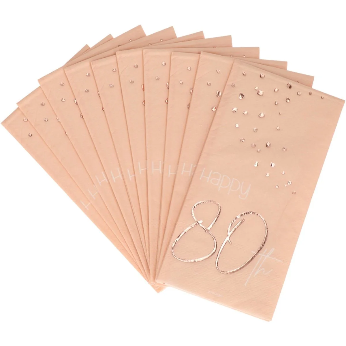 Servetten 80 Jaar Rose Goud 33cm 10st - Image 3