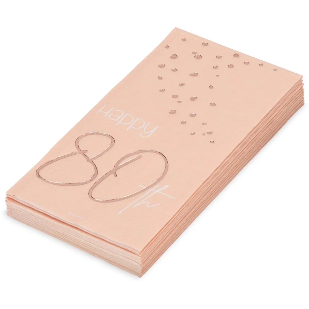 Servetten 80 Jaar Rose Goud 33cm 10st - Image 4