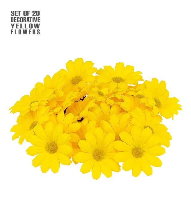 Set Van 20 Decoratieve Gele Bloemen - Image 3