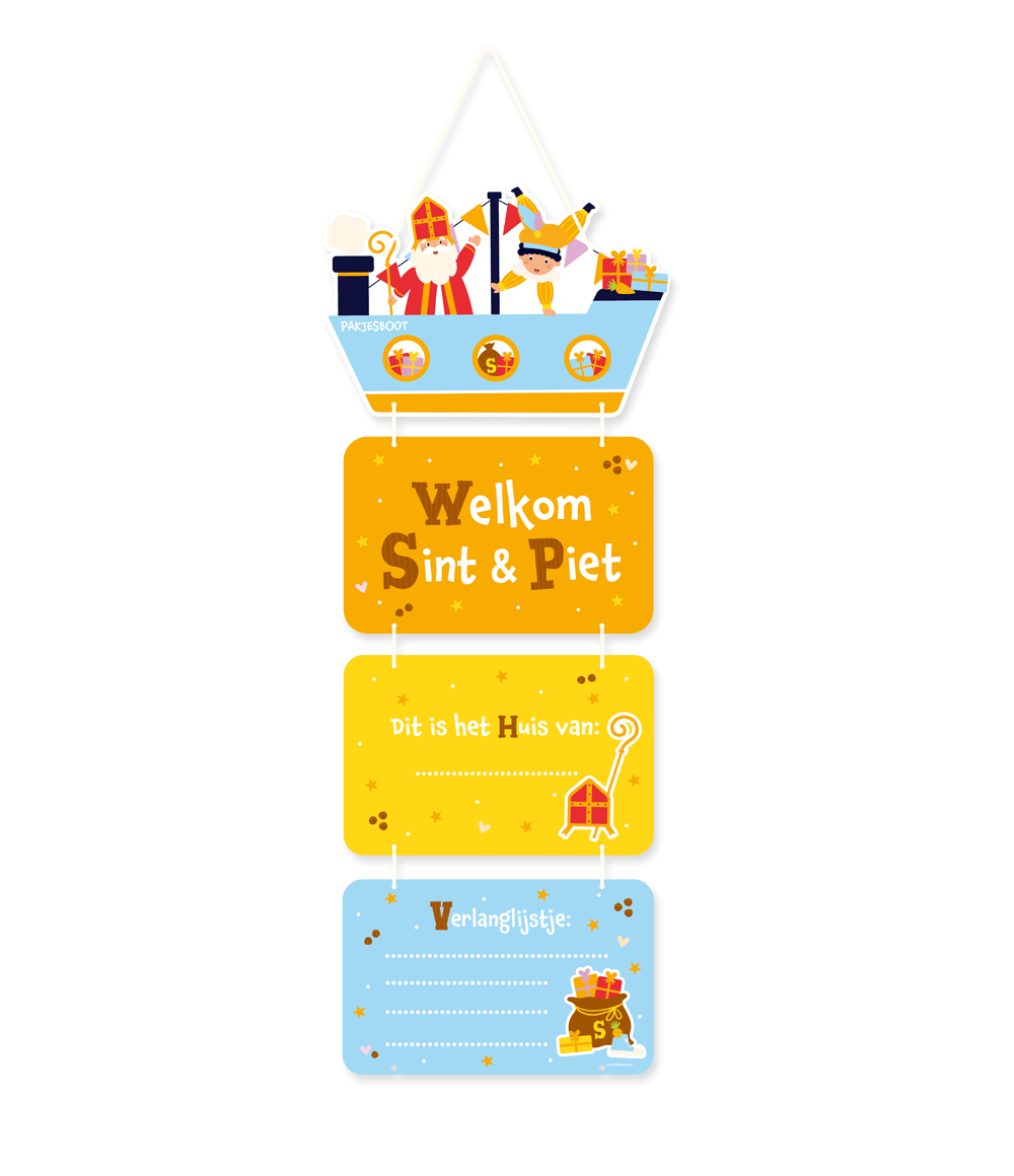 Sinterklaas Deurbord 80cm
