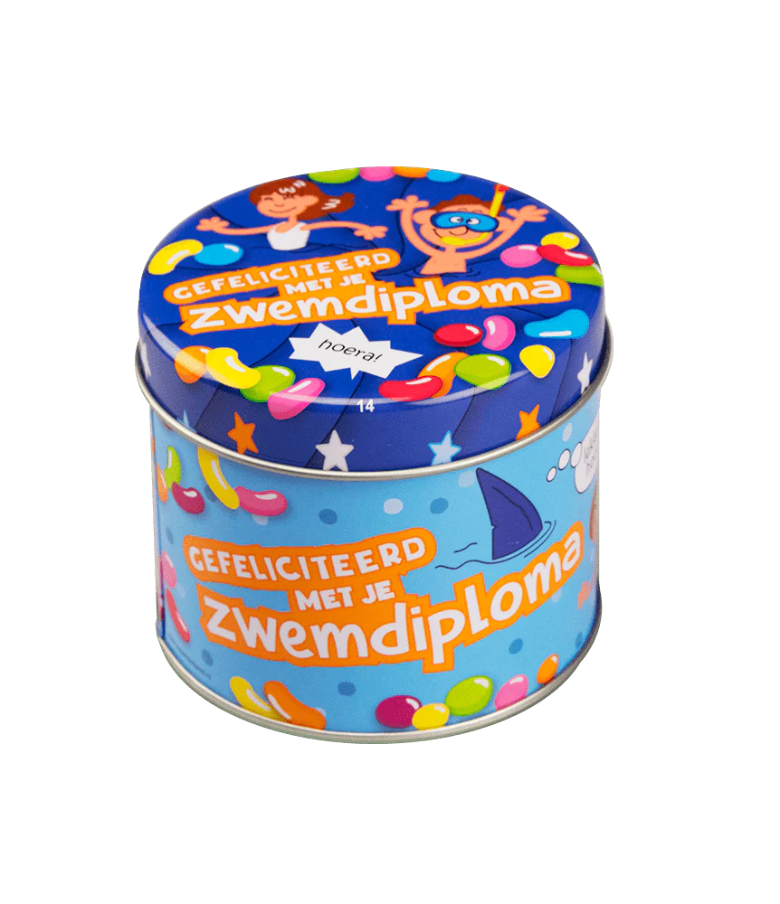 Snoepblik Zwemdiploma 9cm
