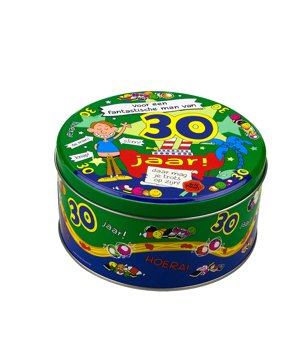 Snoeptrommel 30 Jaar Man 14cm