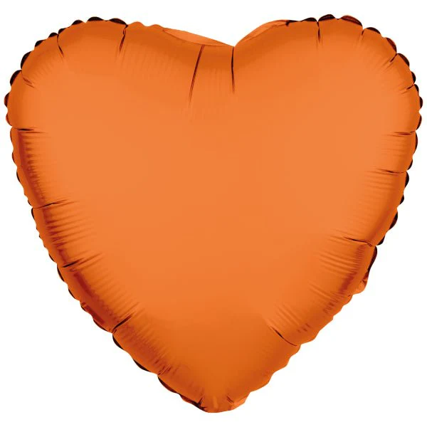 Standaard Neon Oranje Hart Folie Ballon 43cm Leeg