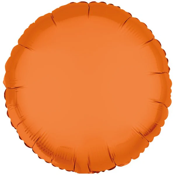 Standaard Neon Oranje Ronde Folie Ballon 43cm Leeg