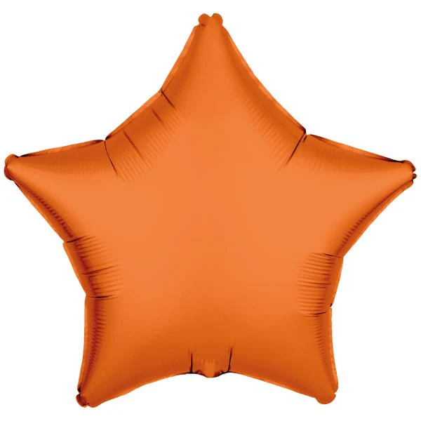 Standaard Neon Oranje Ster Folie Ballon 48cm Leeg