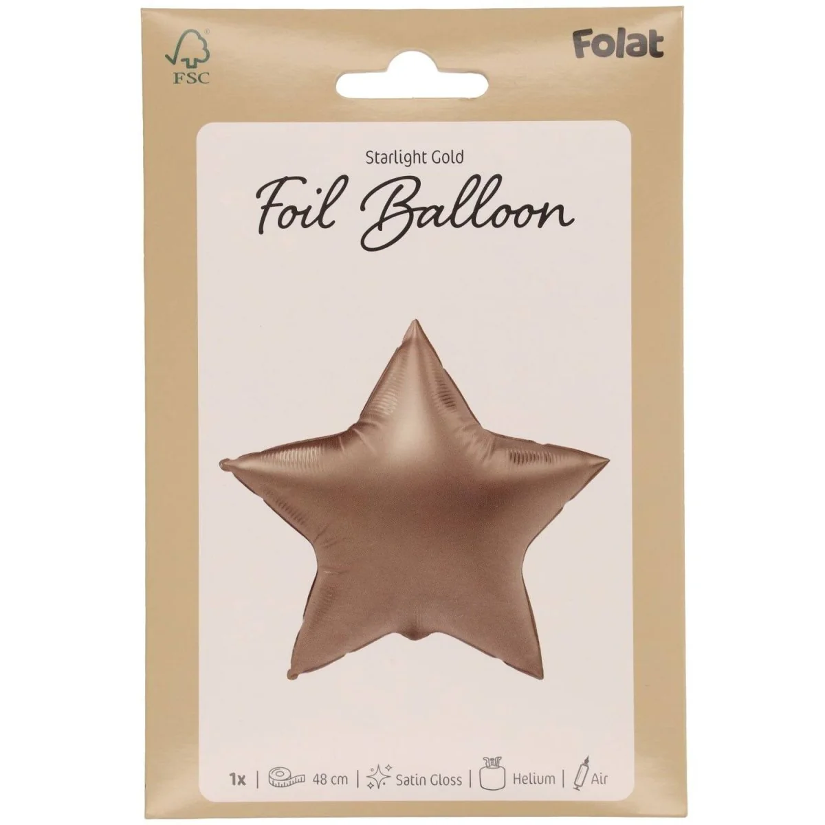 Ster Helium Ballon Goud Leeg 45cm - Image 2