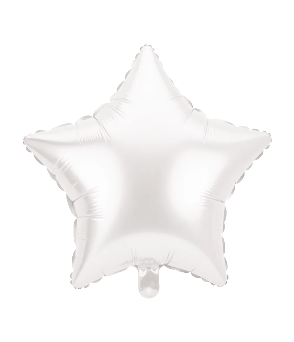 Ster Helium Ballon Wit Inclusief Rietje 46cm