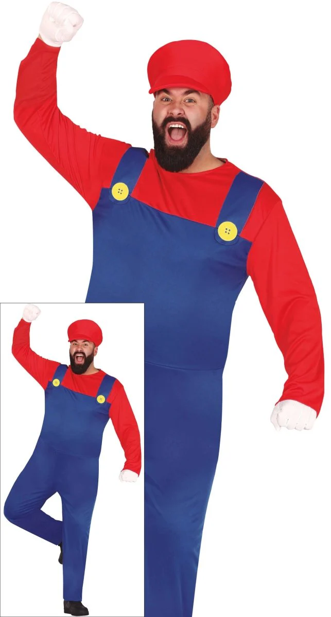 Super Mario Kostuum Rood Blauw Heren - Image 13