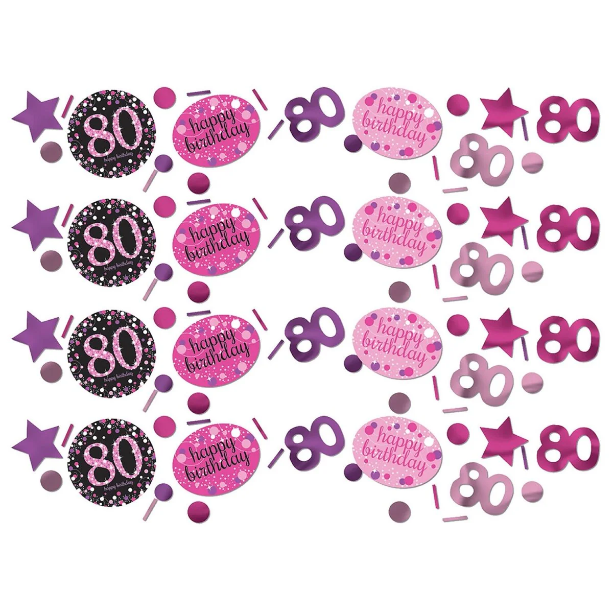 Tafelconfetti 80 Jaar Happy Birthday Roze 34gr