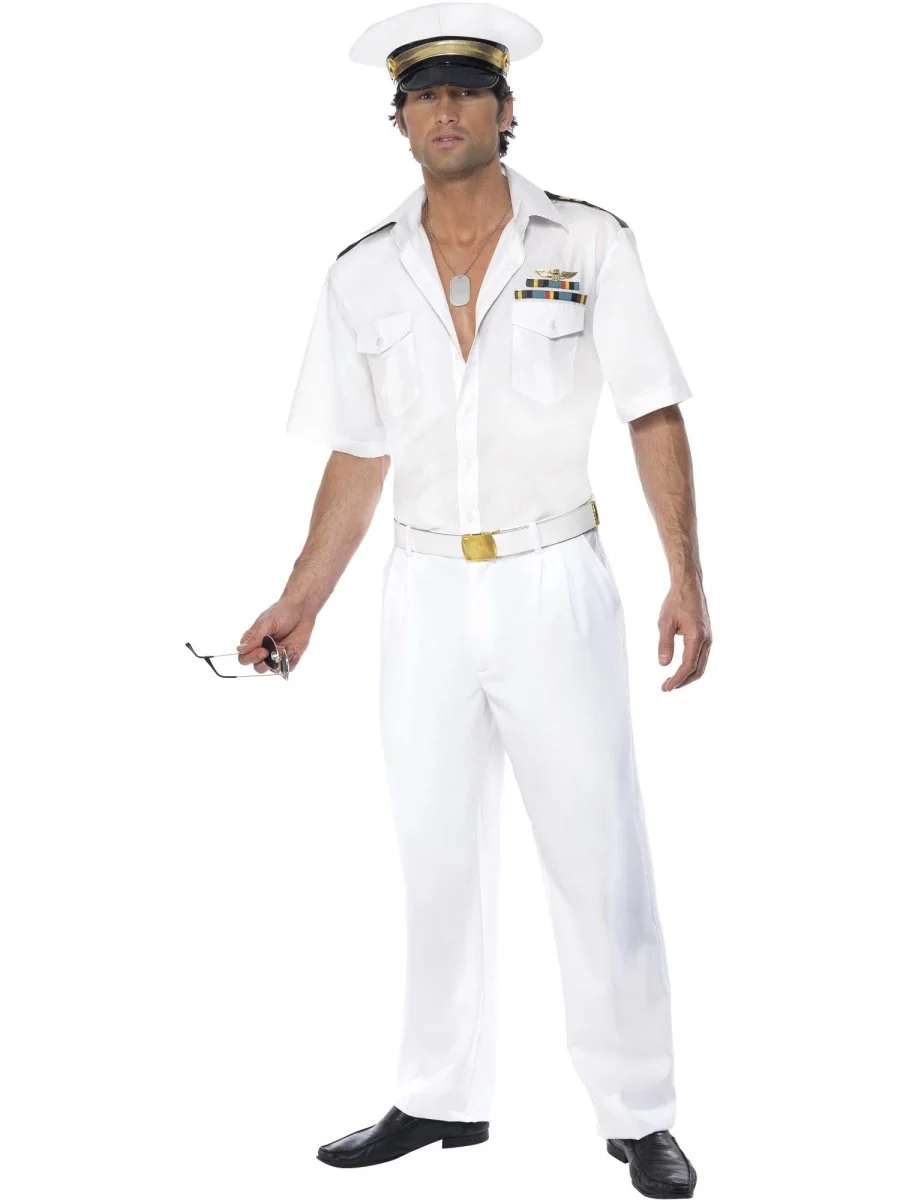 Top Gun Kostuum Wit Heren Kapitein