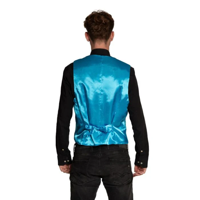 Turquoise Gilet Met Strik 2 delig - Image 2