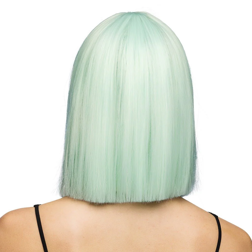 Turquoise Pruik Bob Met Pony - Image 4