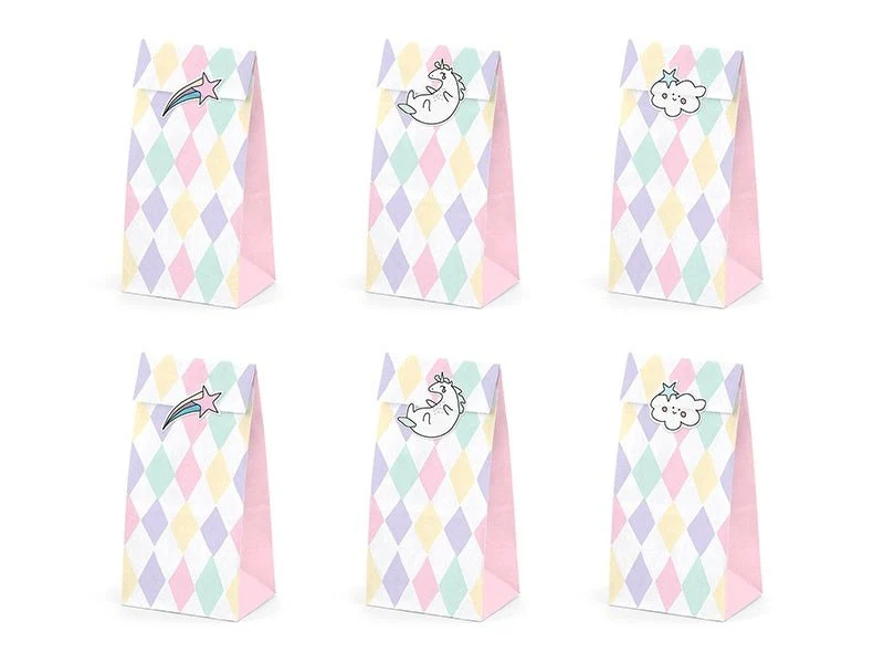 Unicorn Uitdeelzakjes Papier 18cm 6st