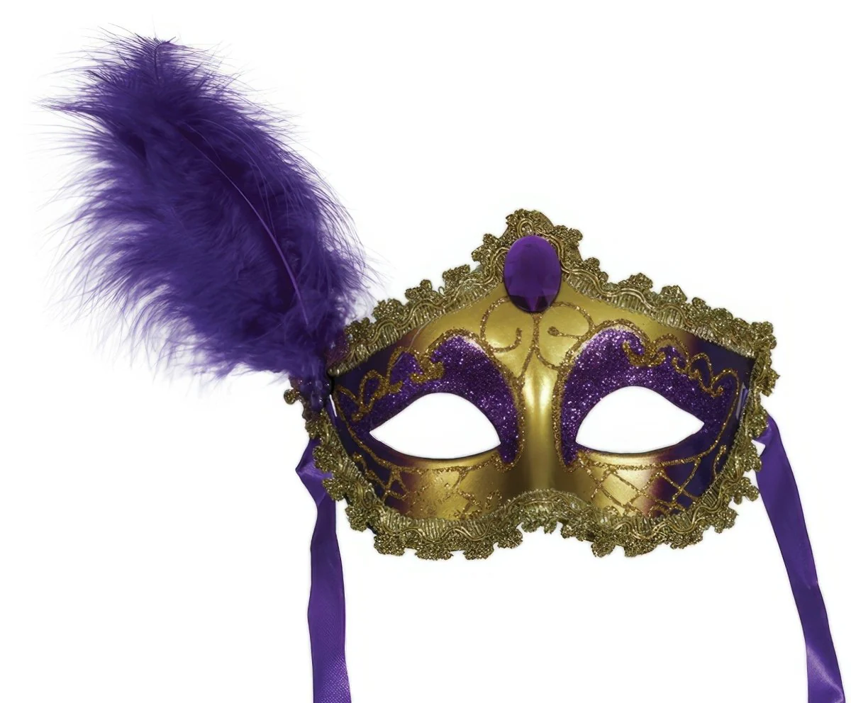 Venetiaans Oogmasker Goud Paars - Image 2
