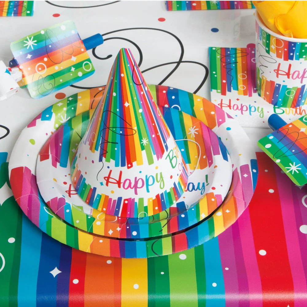 Verjaardag Borden Happy Birthday Regenboog 23cm 8st - Image 3