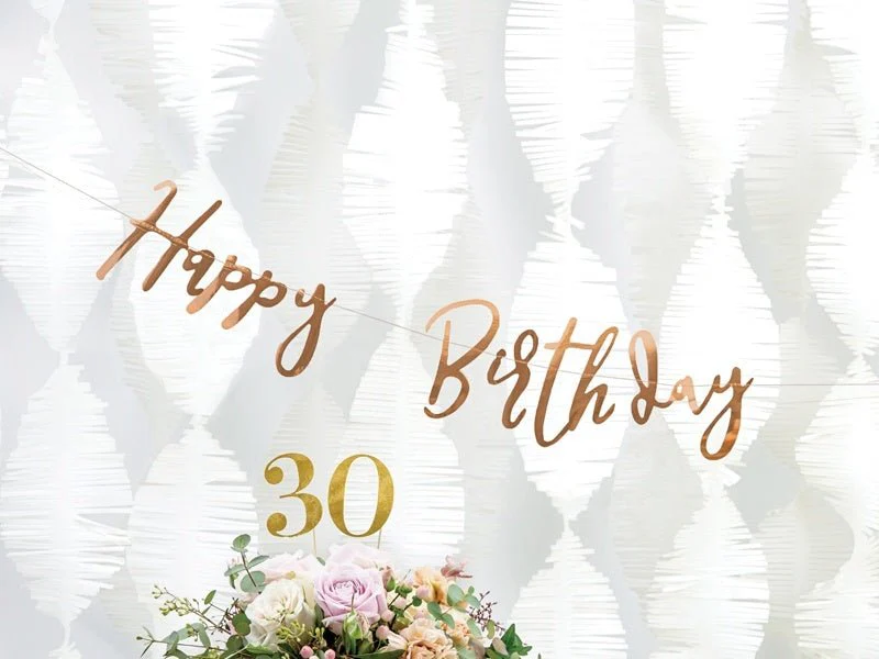 Verjaardag Letterslinger Happy Birthday Rose Goud 62cm - Image 3