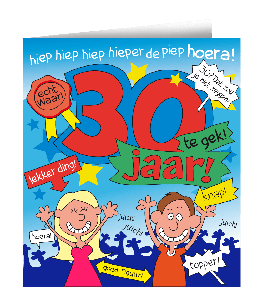 Verjaardagskaart 30 Jaar Cartoon 16,5cm