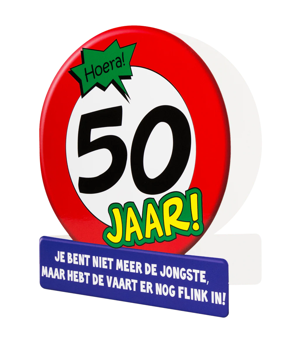 Verjaardagskaart 50 Jaar Verkeersbord 16,5cm - Image 2