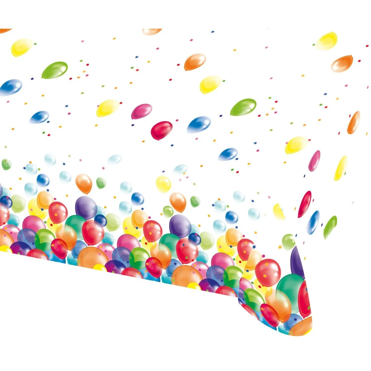 Verjaardagstafelkleed Wit Ballon 1,8m