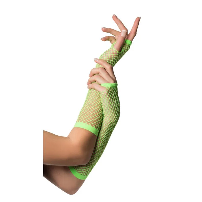 Visnet Handschoenen Neon Groen Lang Vingerloos