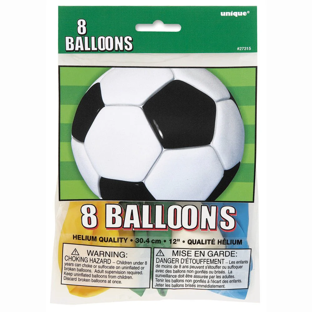 Voetbal Ballonnen Gekleurd 30cm 8st - Image 2