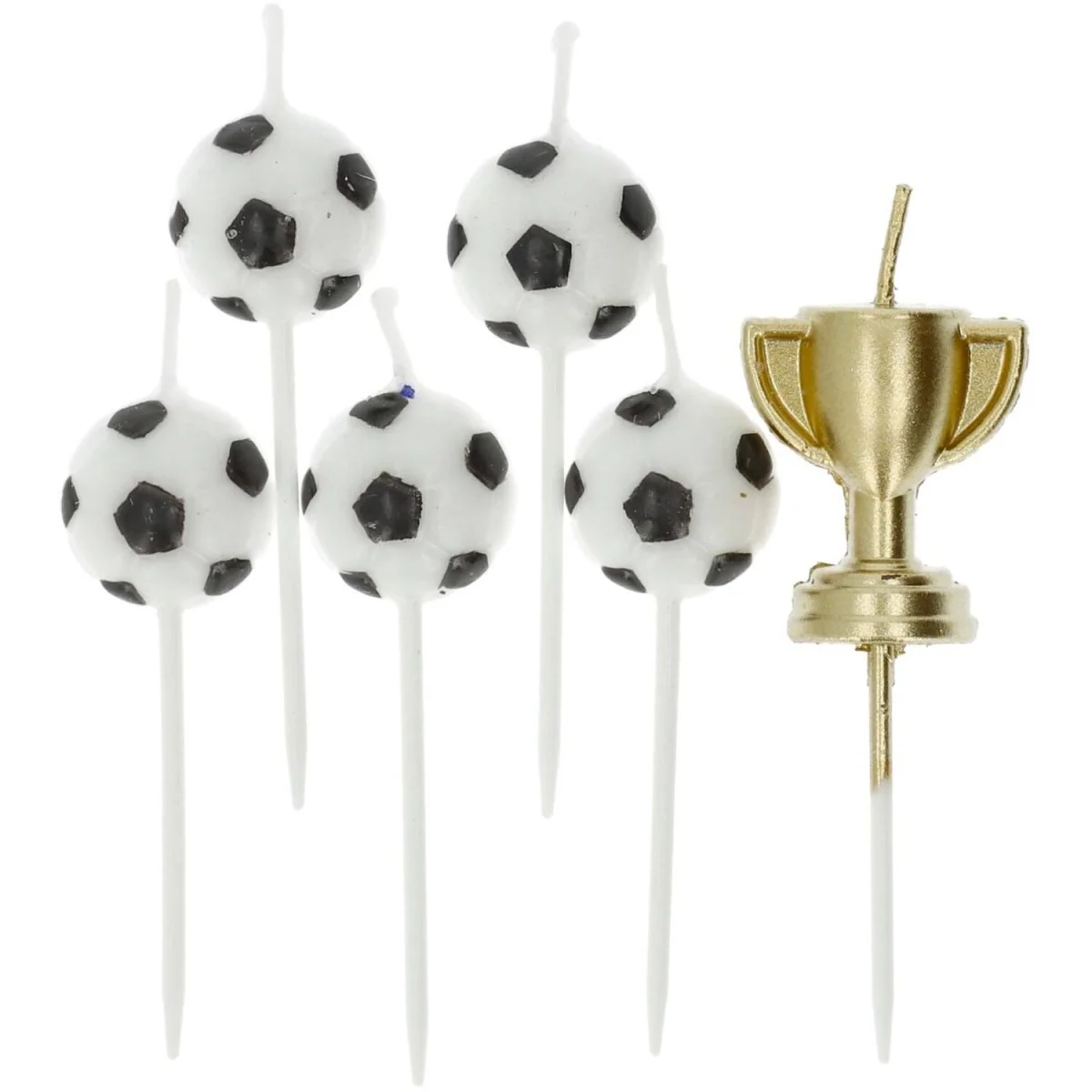 Voetbal Kaarsenset - 6 stuks