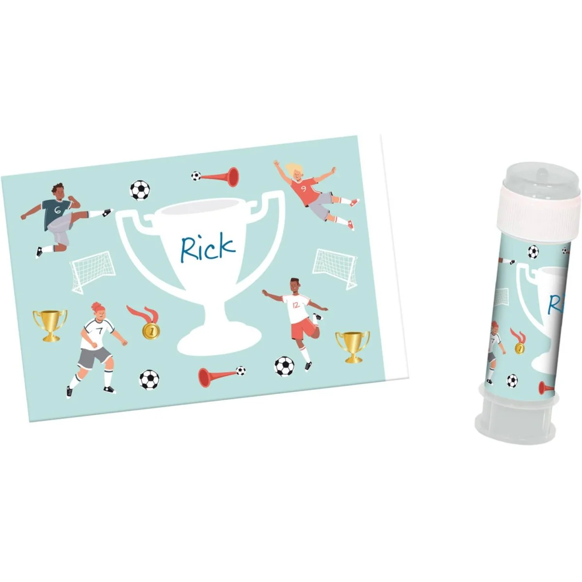Voetbal Stickers Voor Bellenblaasflesjes 11cm 6st