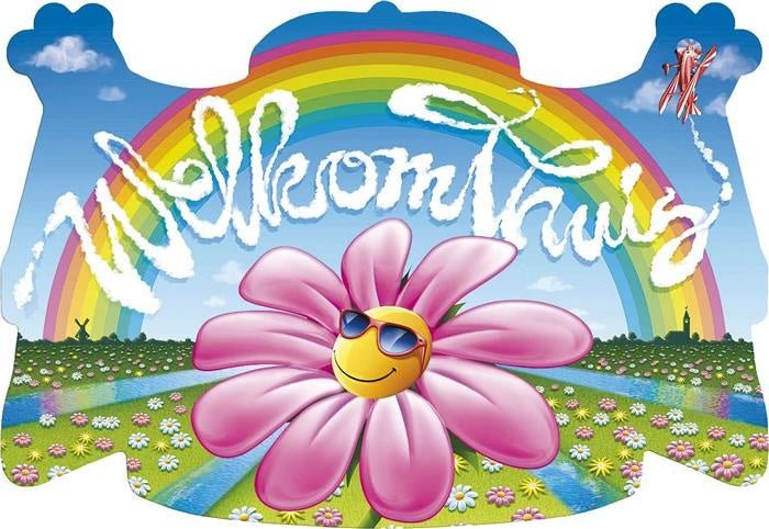 Welkom Thuis Deurbord Bloem 48cm